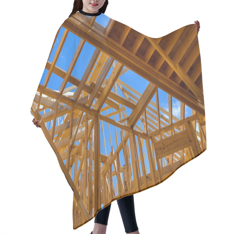 Personality  New Frame Structure Wood Board Assembled On Construction Site From Natural Materials Floor Ceiling Hair Cutting Cape