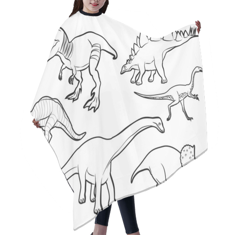 Personality  Dinosaur Cartoon Vector Hair Cutting Cape