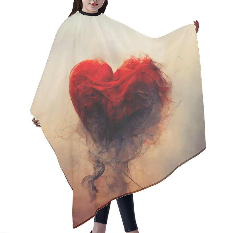 Personality  Heart Shaped Cloud, Beautiful Magic Smoke Heart Hair Cutting Cape