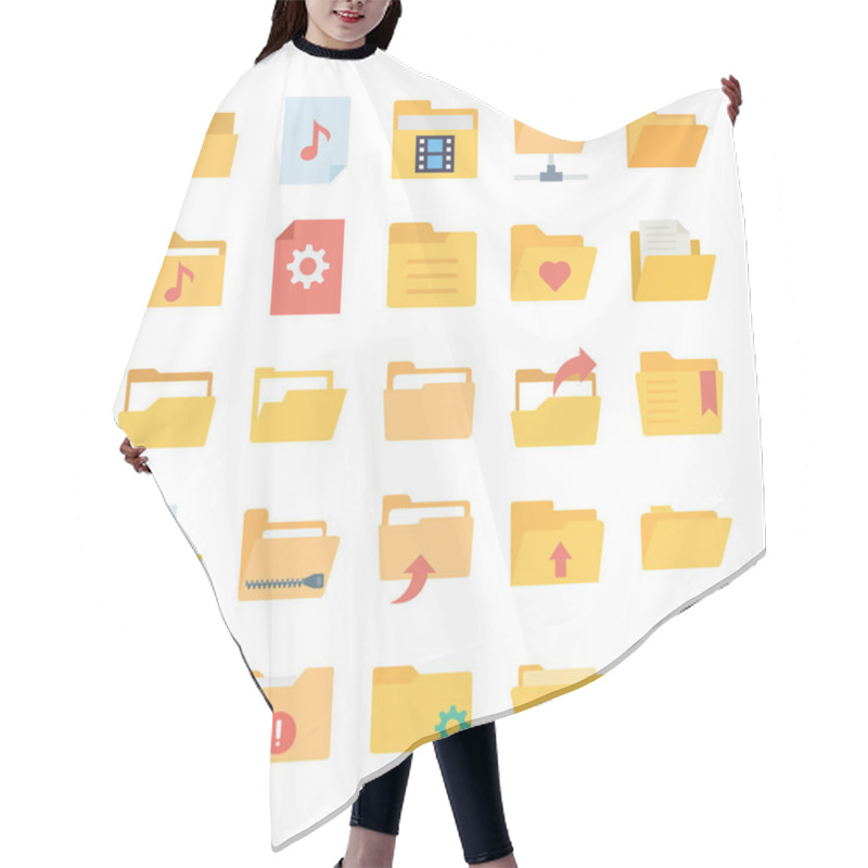 Personality  Folder Icon Set Every Sing Icon Can Easily Modify Or Edit Hair Cutting Cape