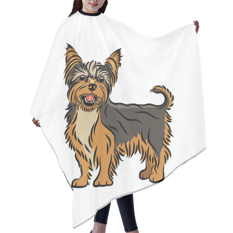 Personality  Yorkshire Terrier Illustration On White Background Hair Cutting Cape