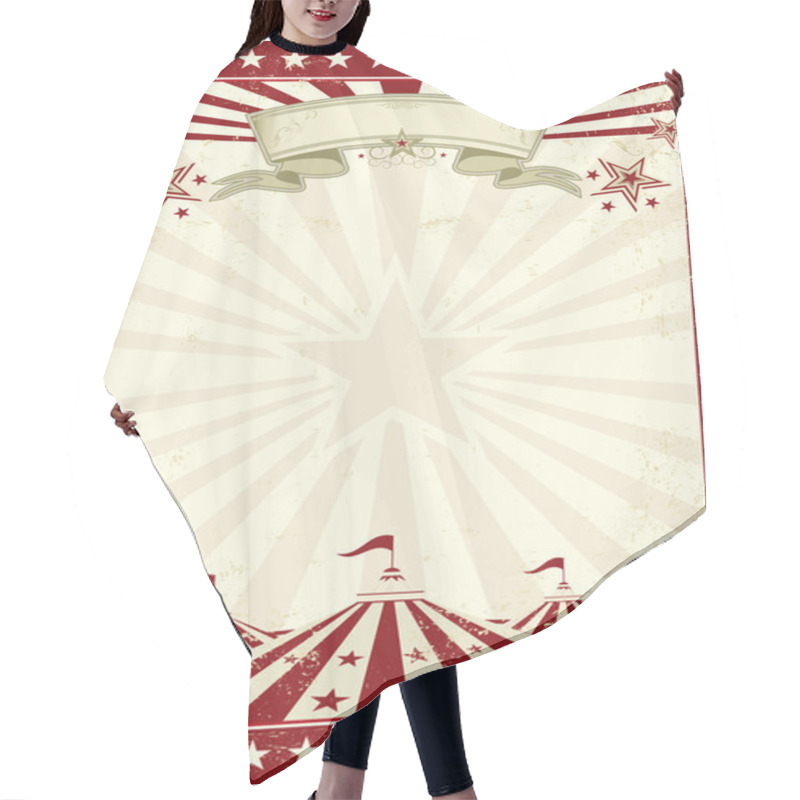 Personality  Circus Grunge Red Poster  Hair Cutting Cape