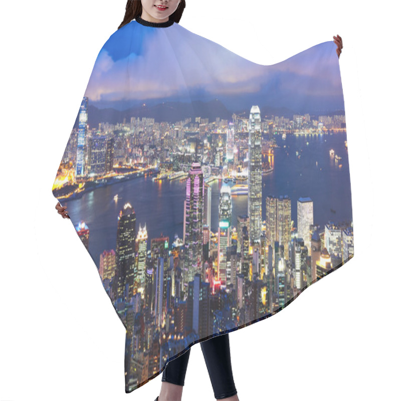 Personality  Hong Kong City At Night Hair Cutting Cape