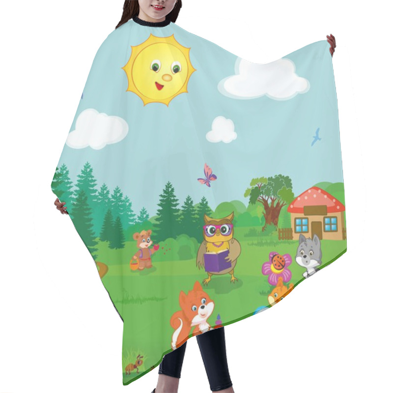 Personality  Animals At Kindergarten Hair Cutting Cape