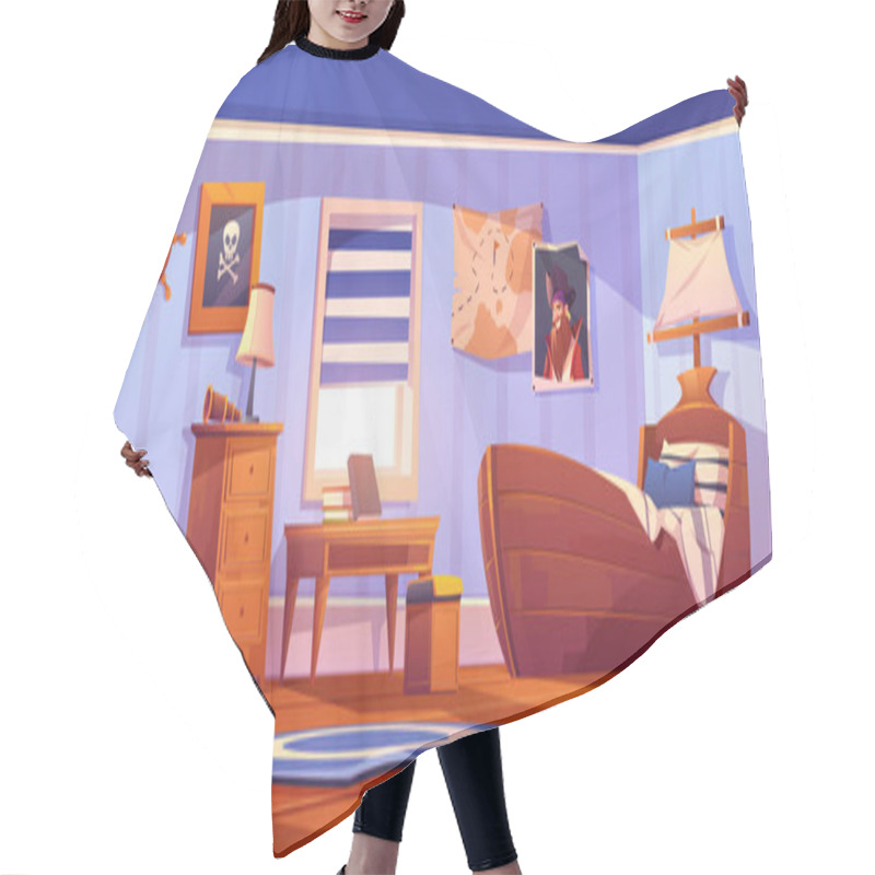 Personality  Kids Bedroom Interior In Pirate Thematic Hair Cutting Cape