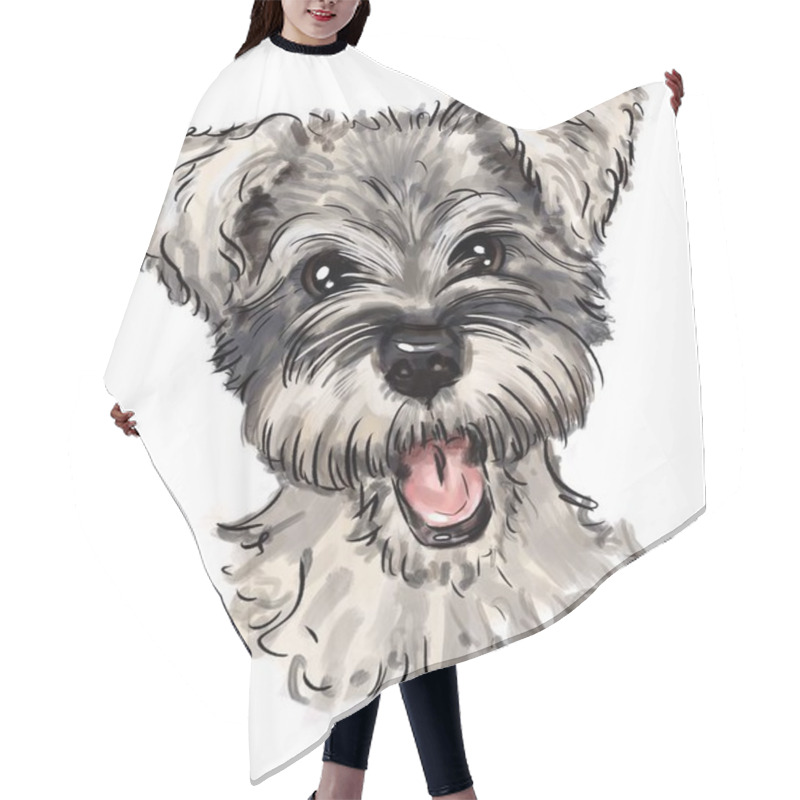 Personality  Cute White Dog . Best T-shirt Prints. West Highland White Terrier Pink Tender Peonies. Small, Cute Puppy, Beautiful Animals Design  Hair Cutting Cape