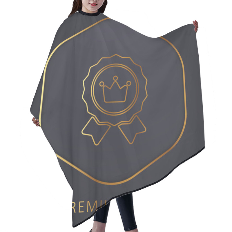 Personality  Brand Positioning Golden Line Premium Logo Or Icon Hair Cutting Cape