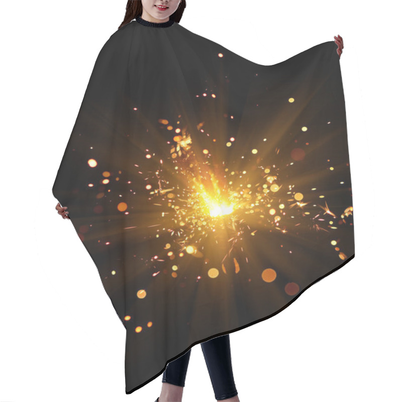 Personality  Burning Sparkler Hair Cutting Cape