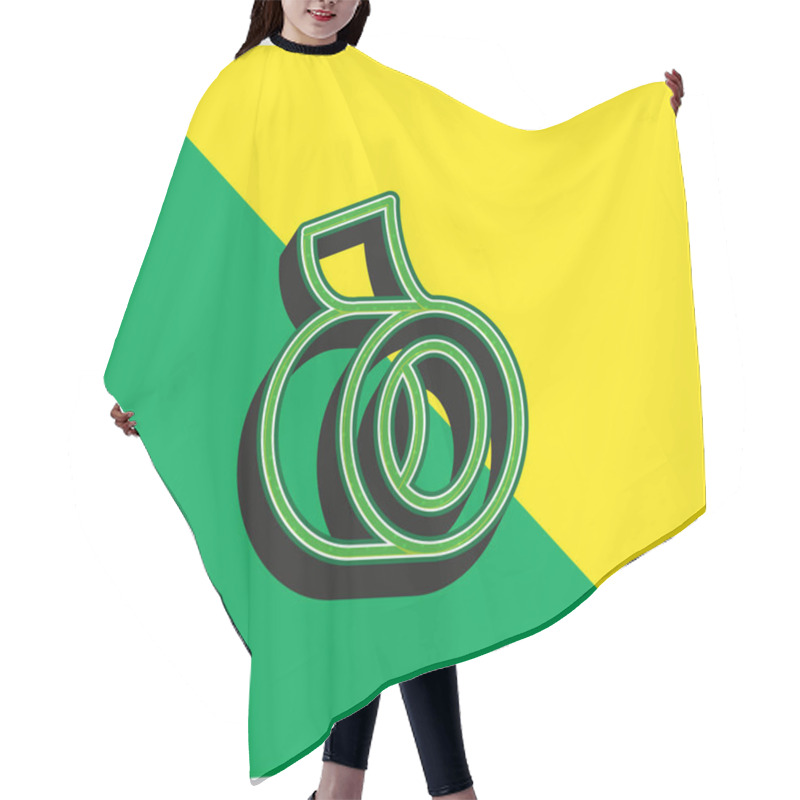 Personality  Adhesive Tape Green And Yellow Modern 3d Vector Icon Logo Hair Cutting Cape