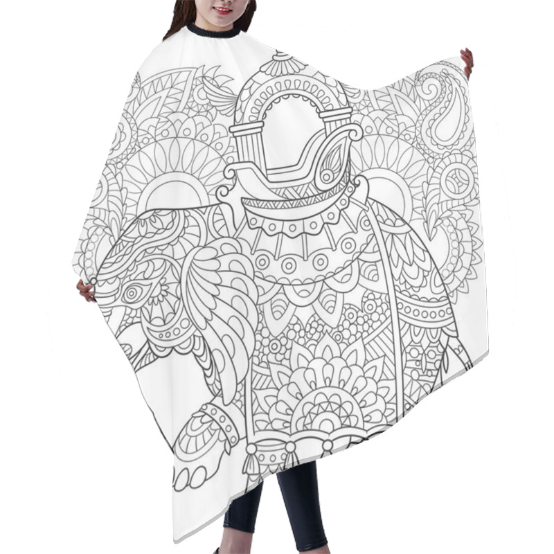 Personality  Zentangle Stylized Elephant Hair Cutting Cape