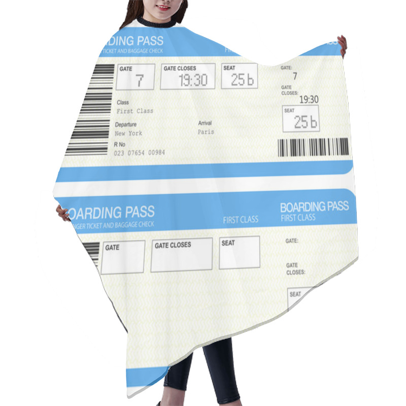 Personality  Airline Boarding Pass Tickets Hair Cutting Cape