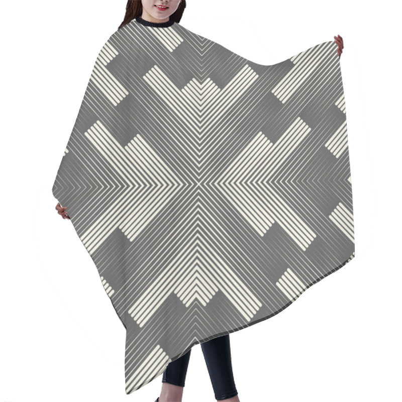 Personality  Seamless Line Background. Vector Plaid Pattern Hair Cutting Cape