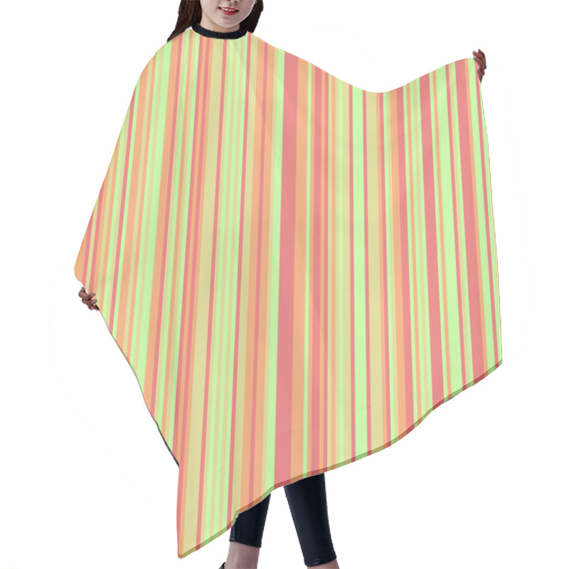 Personality  Vibrant Vertical Stripes In Pastel Peach, Light Green, And Beige Create A Cheerful, Modern Pattern. Hair Cutting Cape