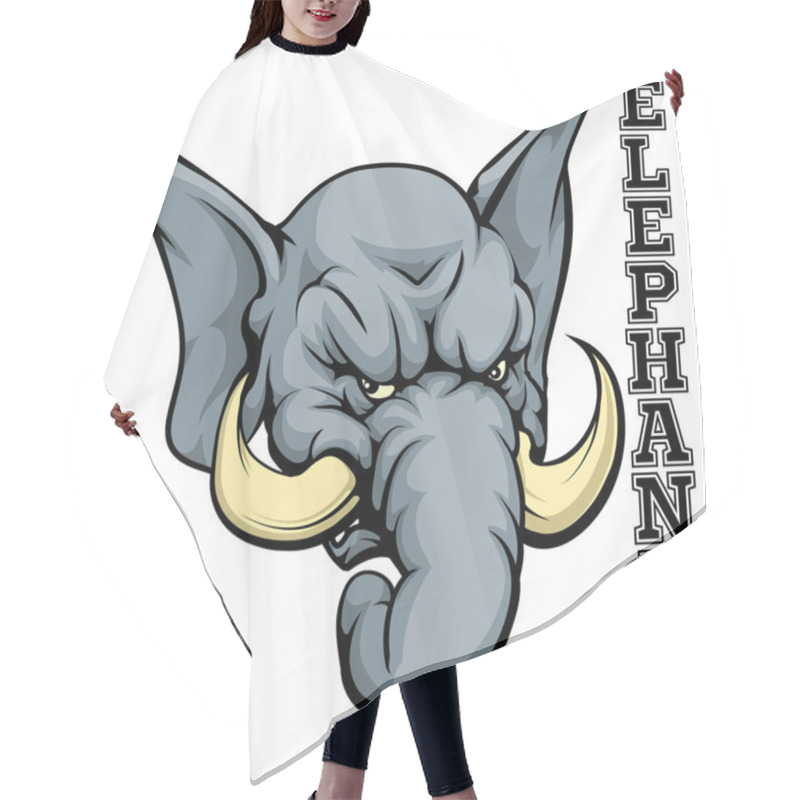 Personality  Elephants Mascot Illustration Hair Cutting Cape