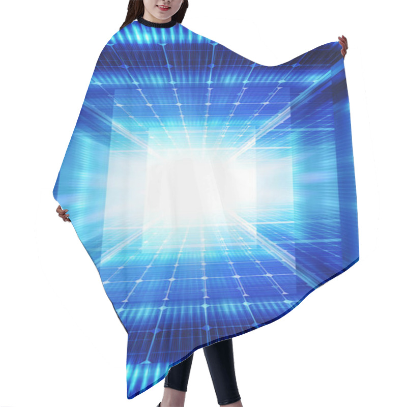 Personality  Background With Transparent Geometric Shapes Like Matrix Hair Cutting Cape