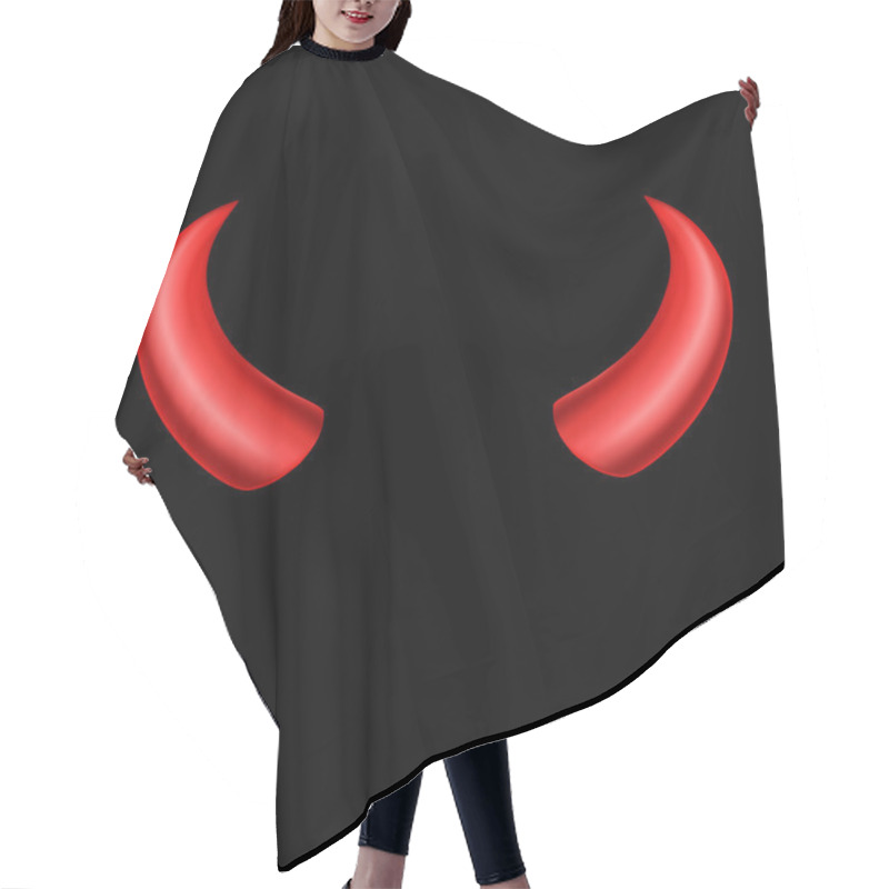 Personality  Devil Horns On Black Background Hair Cutting Cape