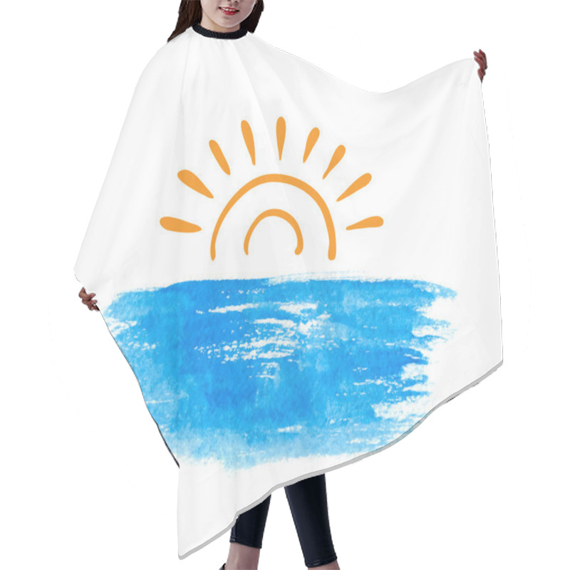 Personality   Sunrise Over The Water, Vector Hair Cutting Cape