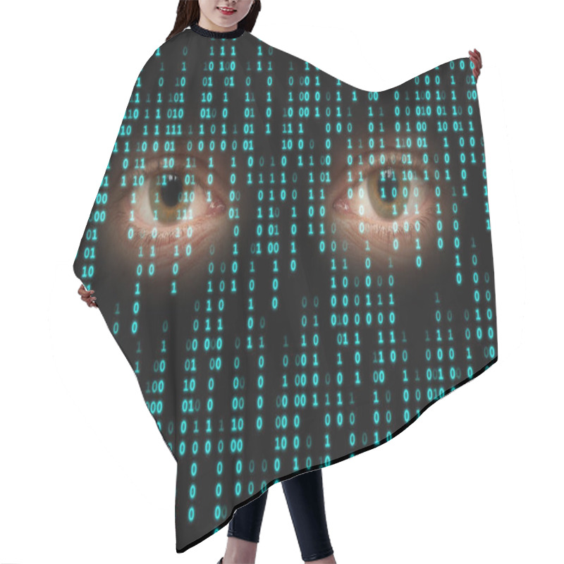 Personality  Data Sent In Cyberspace, Looking Eyes Hair Cutting Cape