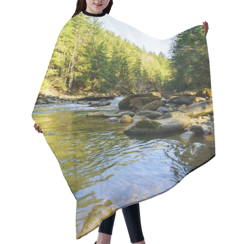 Personality  Magnificent Mountain River And Forest Landscape Hair Cutting Cape