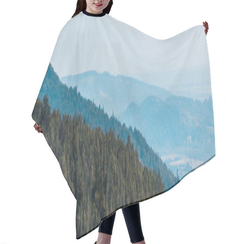 Personality  Panoramic Shot Of Mountains Near Green Trees  Hair Cutting Cape