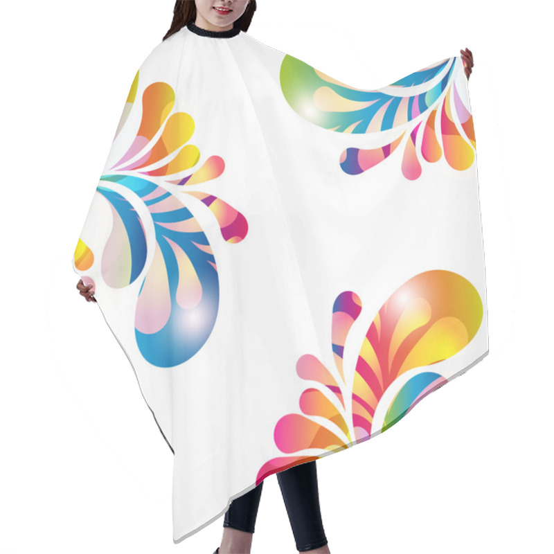 Personality  Abstract Background With Bright Teardrop-shaped Arches. Hair Cutting Cape