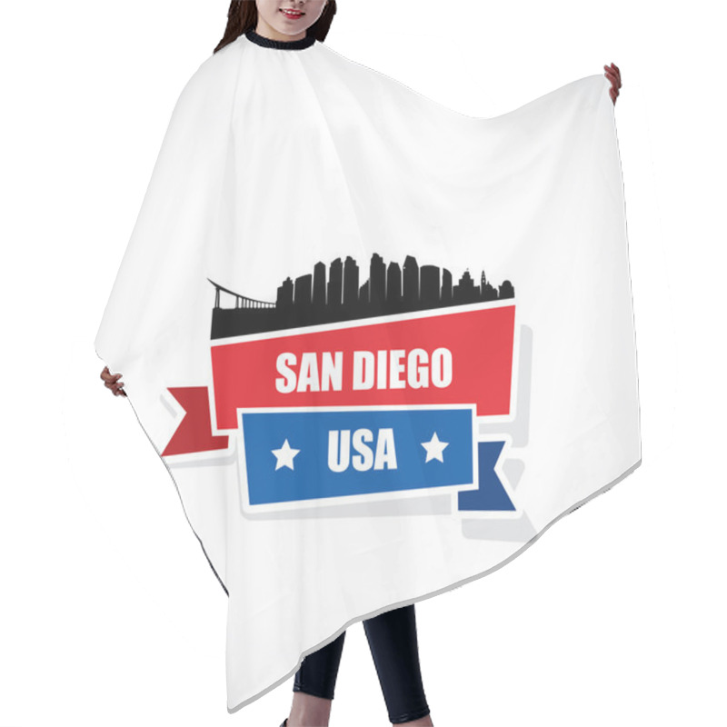 Personality  San Diego Cityscape Banner Hair Cutting Cape