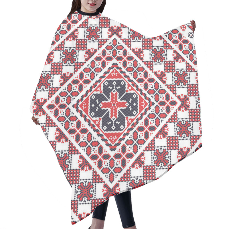 Personality  Romanian Vector Pattern Inspired From Traditional Embroidery Hair Cutting Cape