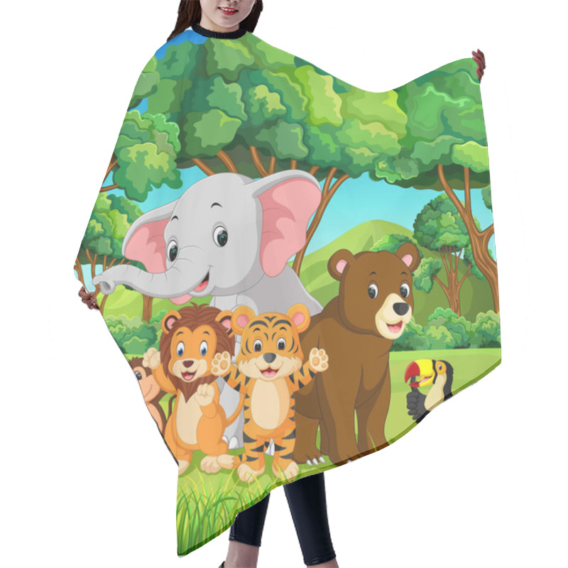 Personality  Wild Animals In The Forest Hair Cutting Cape