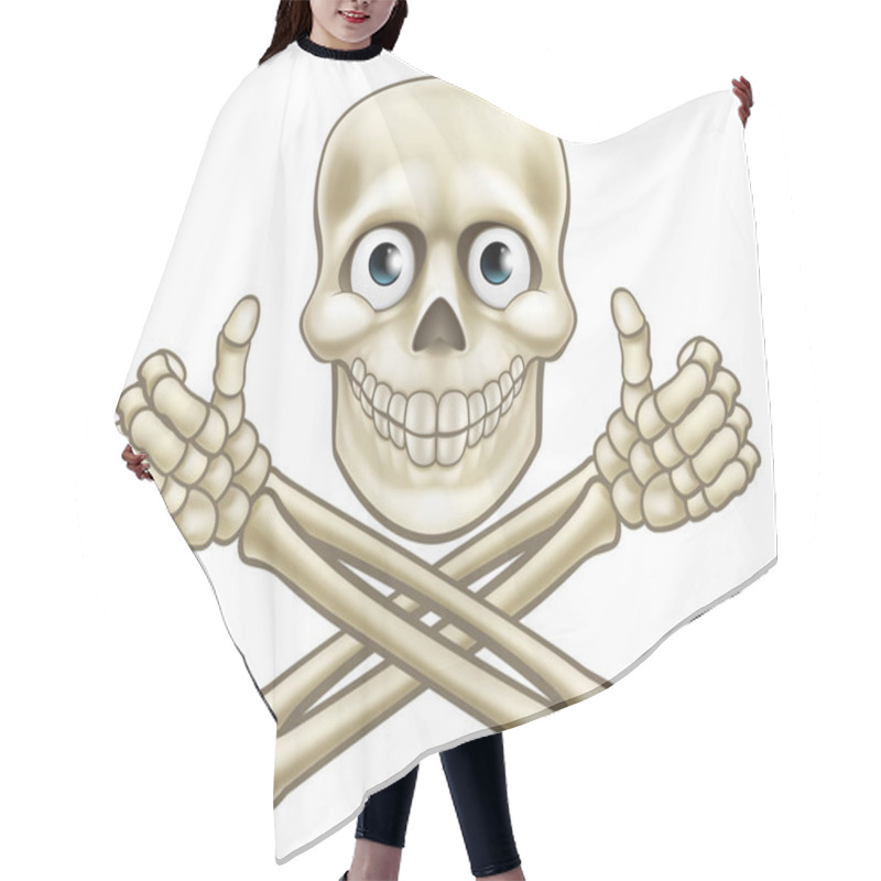 Personality  Skull And Crossbones Giving Thumbs Up Hair Cutting Cape