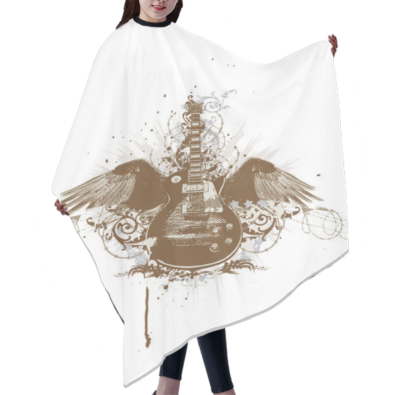 Personality  Flying Guitar Hair Cutting Cape