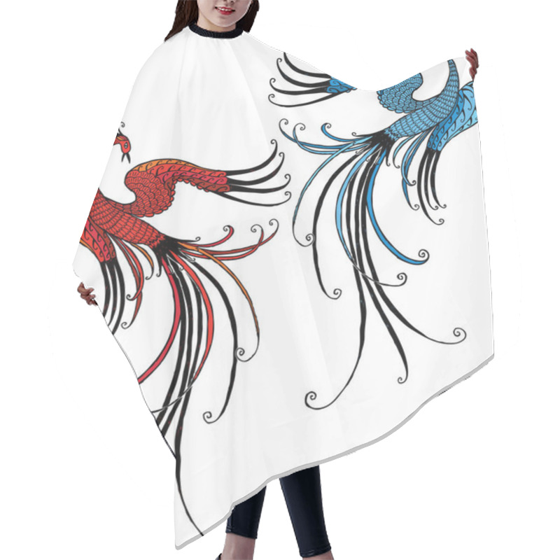 Personality  Vector Image Of The Flying Fabulous Birds Hair Cutting Cape