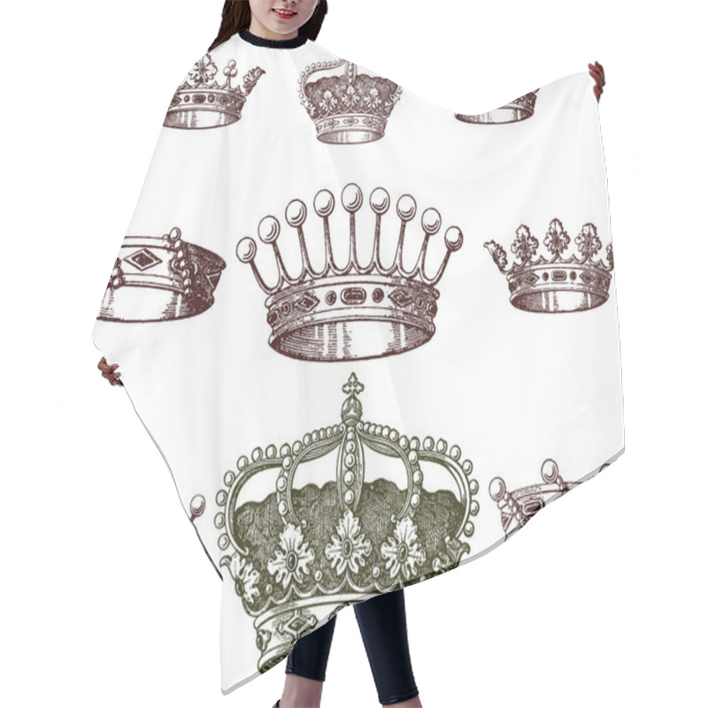 Personality  Old Crown Set Hair Cutting Cape