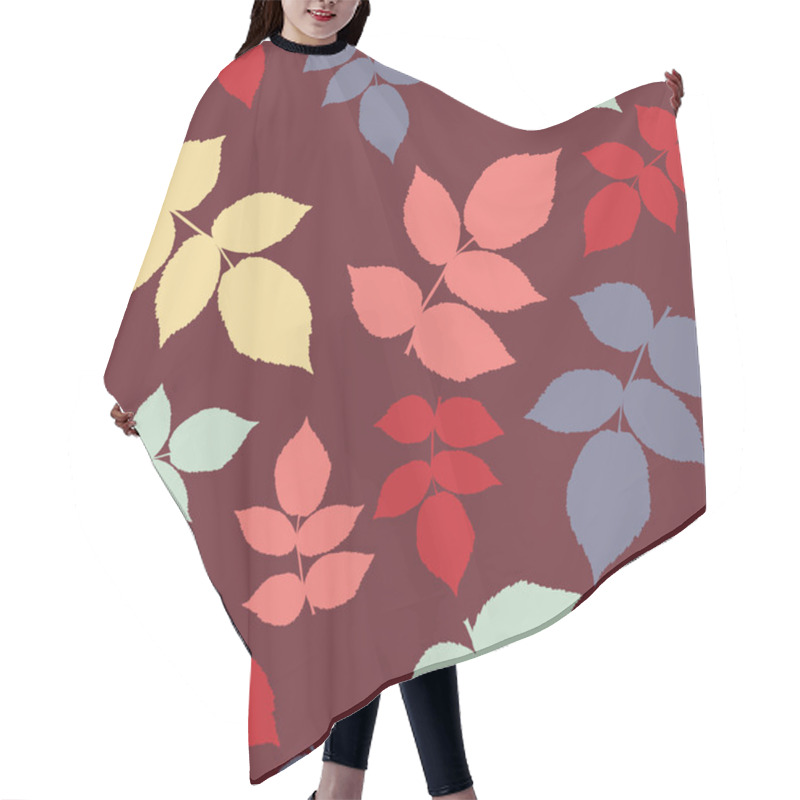 Personality  Seamless Pattern With Leaf Hair Cutting Cape