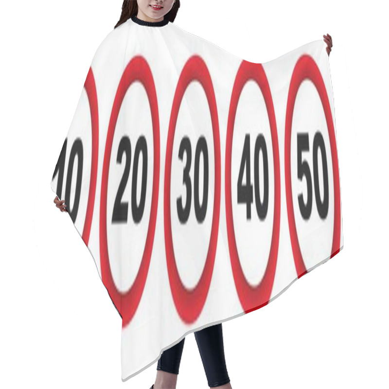 Personality  Speed Limit Sign Vector Hair Cutting Cape