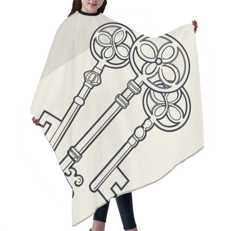 Personality  A Creative Vector Featuring Encrypted Keys Arranged In Intricate Geometric Designs, Symbolizing Digital Security And Encryption. Hair Cutting Cape