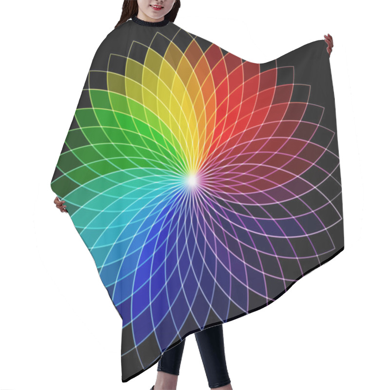 Personality  Rainbow Flower With White Outline Hair Cutting Cape