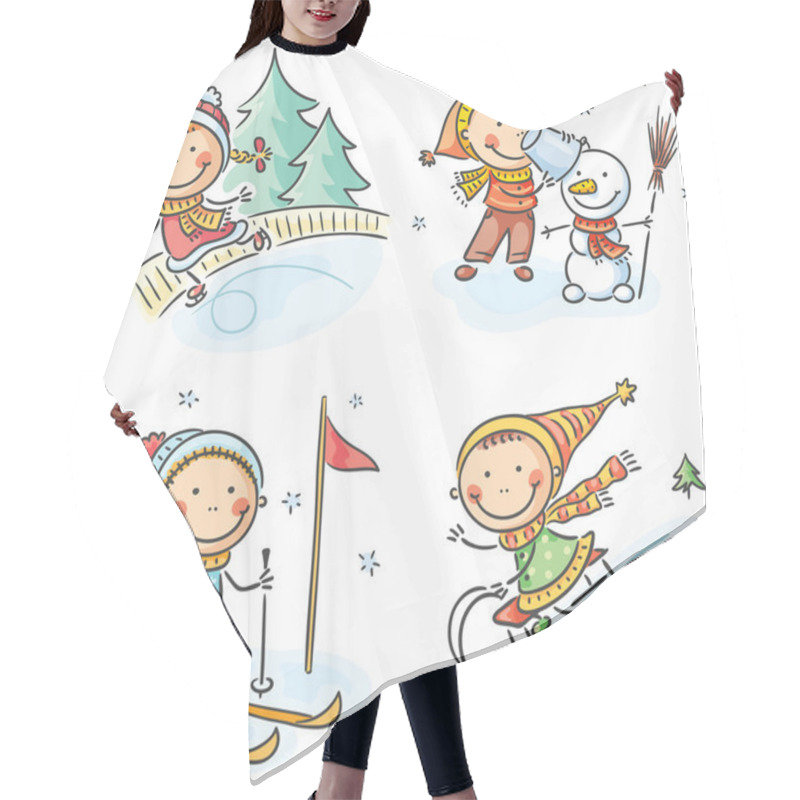 Personality  Kids Winter Outdoors Activities Hair Cutting Cape