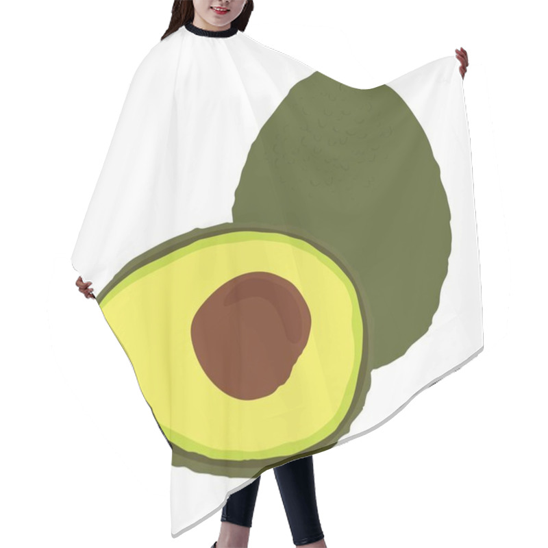 Personality  Big Avocado Isolated On White Background Hair Cutting Cape