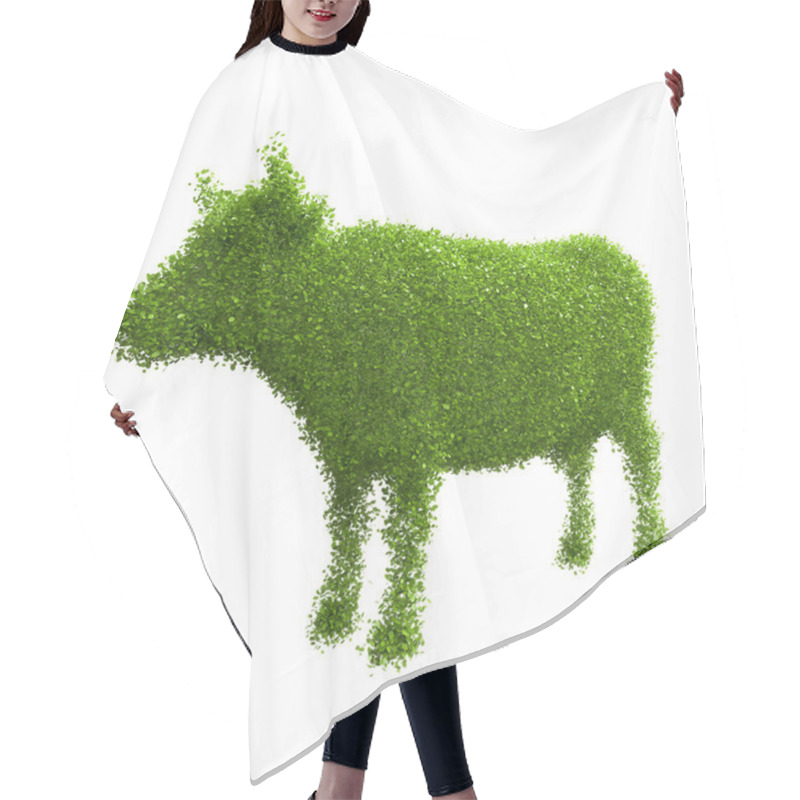 Personality  Animal Silhouette Of Green Leaves. Cow. Hair Cutting Cape