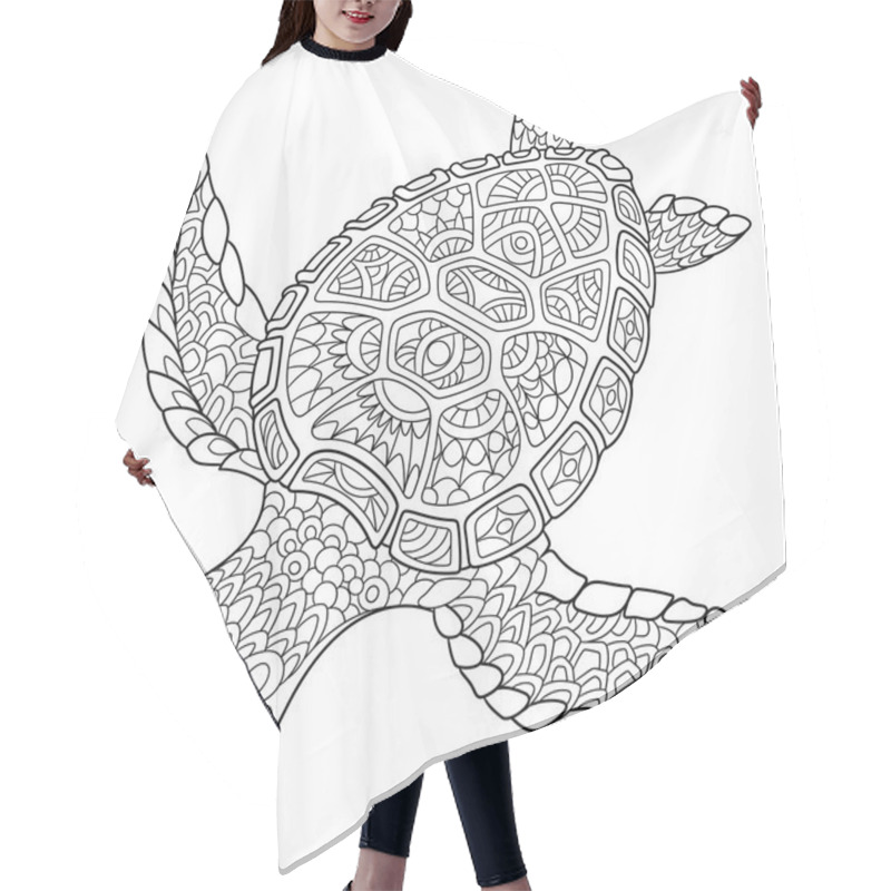 Personality  Zentangle Stylized Turtle Hair Cutting Cape