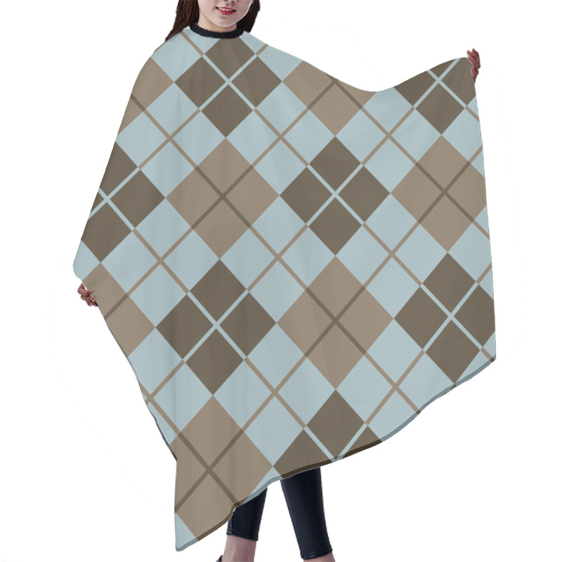 Personality  Argyle Pattern_Blue-Brown Hair Cutting Cape