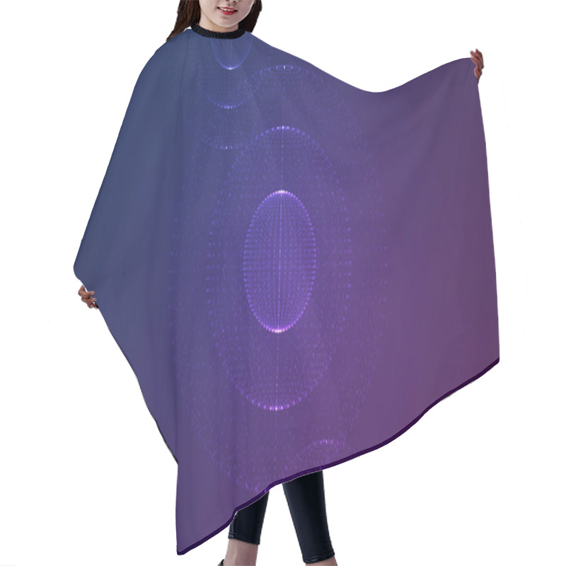 Personality  Sphere Particles With Glowing Lights Dots. Hair Cutting Cape