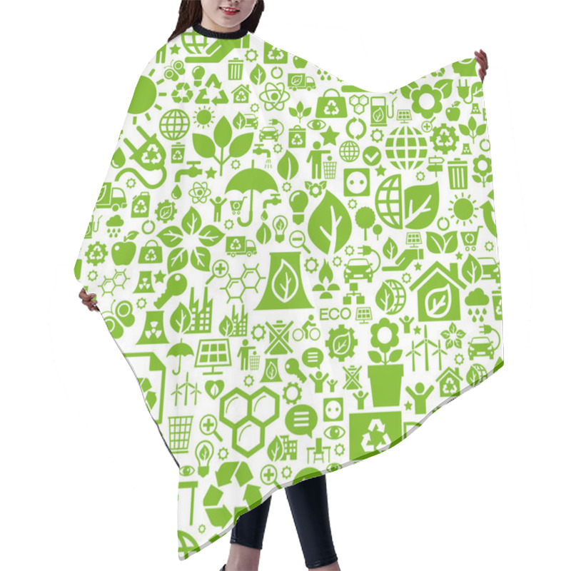 Personality  Ecology Icons Seamless Pattern Hair Cutting Cape