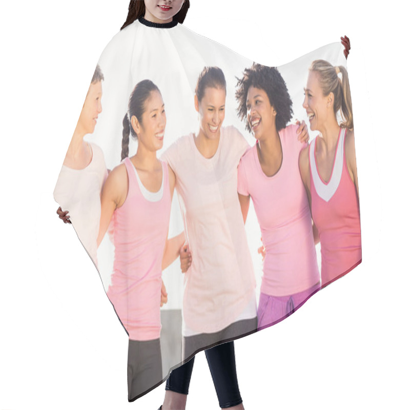 Personality  Women Wearing Pink For Breast Cancer Hair Cutting Cape