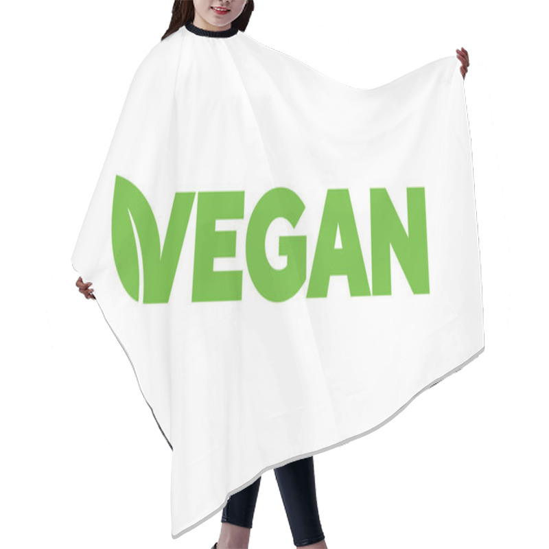 Personality  Vegan Badge Isolated On White Background Hair Cutting Cape