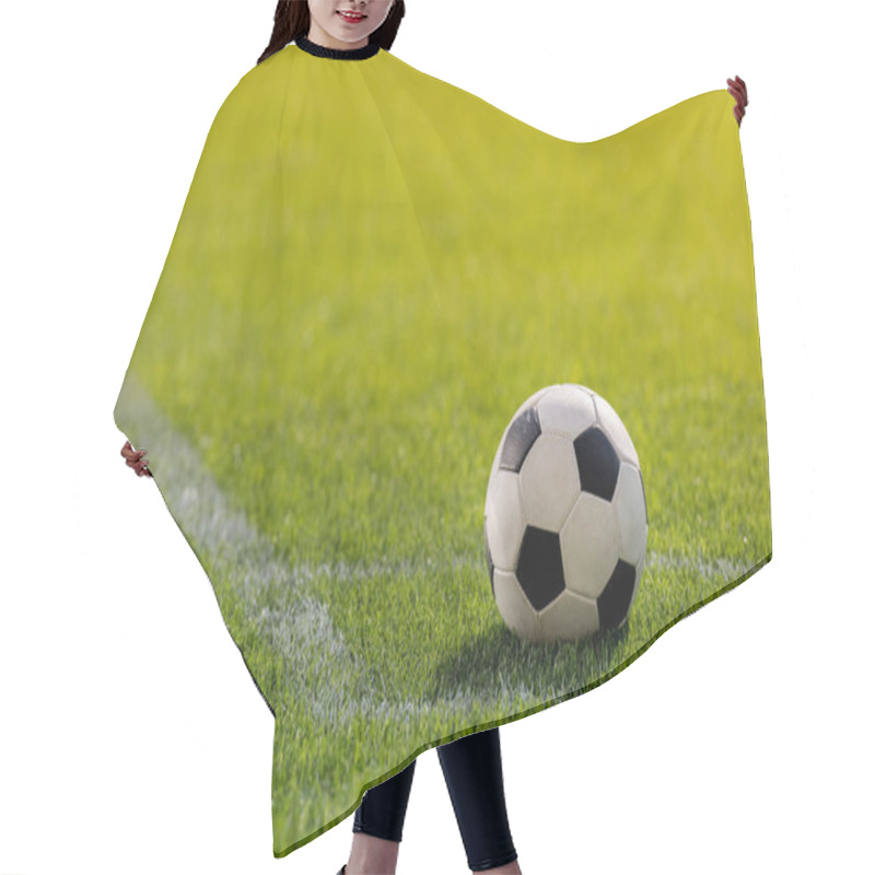 Personality  Soccer Ball On Grass Hair Cutting Cape