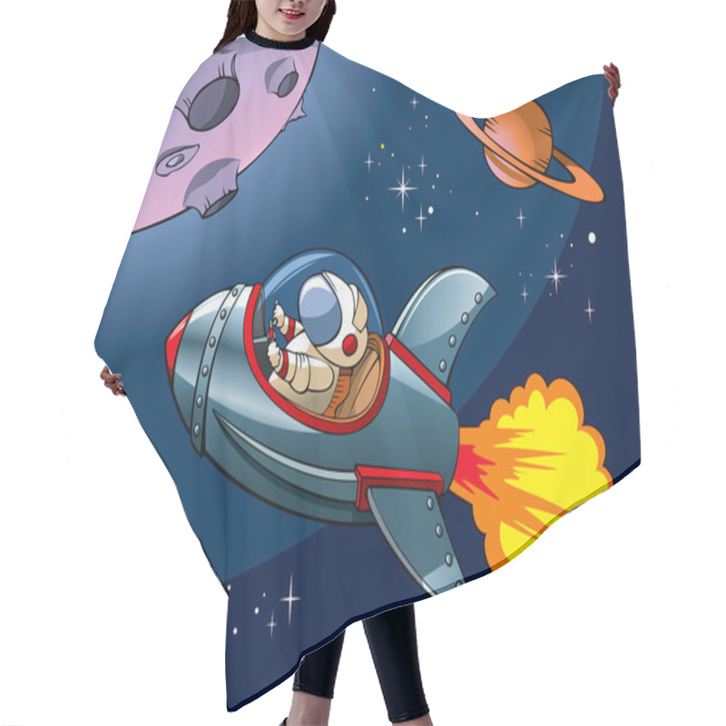 Personality  Cartoon Spaceship Hair Cutting Cape