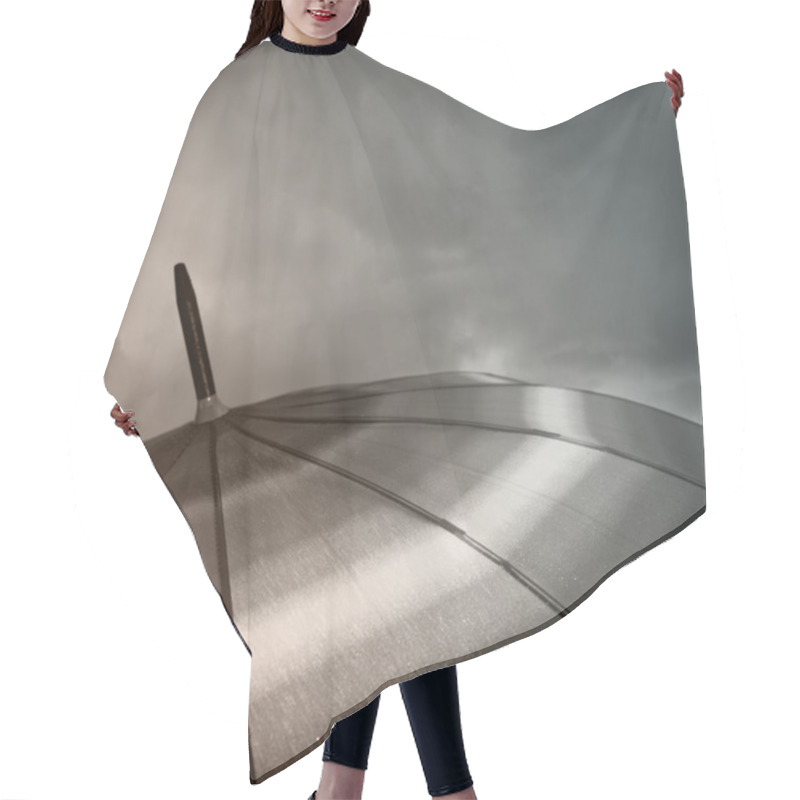 Personality  Umbrella Top With Raindrops And Heavy Clouds Hair Cutting Cape