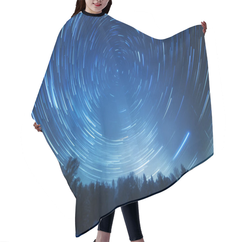 Personality  Starry Sky Revolves Around The Polar Star. Leave Traces In The F Hair Cutting Cape