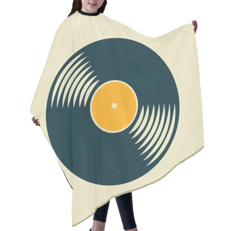 Personality  Vector Vinyl Record Icon Hair Cutting Cape